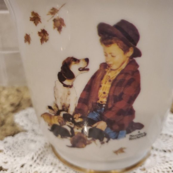 Gotham Norman Rockwell “A Boy and His Dog” Porcelain Candy Dish w/ Lid 4569/9800 - Picture 6 of 8